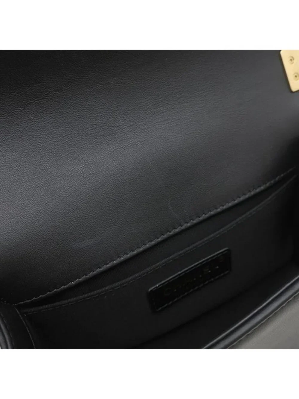 Chanel Shoulder Bag Boy 20 Lambskin Black Matt Togo Chain